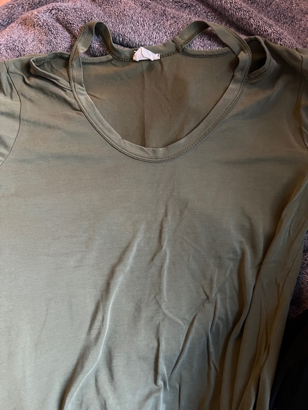 Olive Green Scoop Neck Tee
